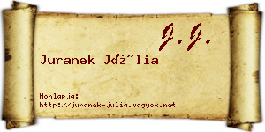 Juranek Júlia névjegykártya